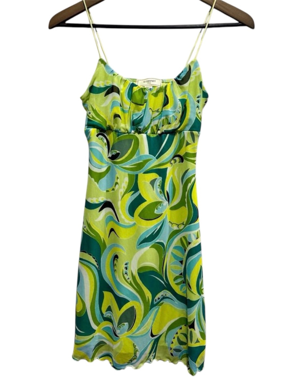 Vintage Y2K No Comment Abstract Swirl Mesh Mini Dress Small